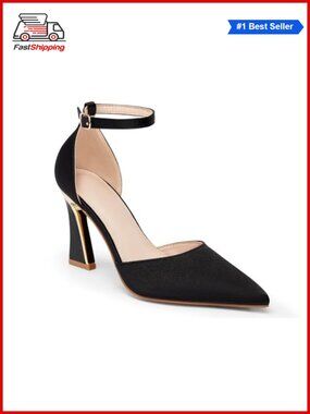 Womens Pointed Closed Toe High Heels Ankle Strap Heeled Sandals